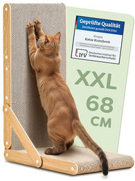 Knupis Kratzbrett für Katzen L-Form aus FSC Kratzpappe Klein 40 cm Braun Beige – Bild 1 von 12
