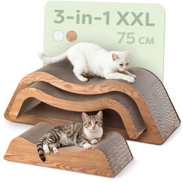 Knupis Kratzmöbel für Katzen aus Pappe 75 cm in Cloud-Braun 3-teilig – Bild 1 von 1