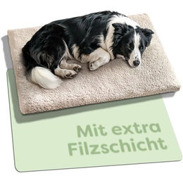 Knupis Selbstheizende Hundematte Braun 90x60 cm mit rutschfester Unterseite und waschbarem Bezug – Bild 1 von 7