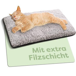 Knupis Selbstheizende Katzendecke Grau Filz Größe L – Bild 1 von 13