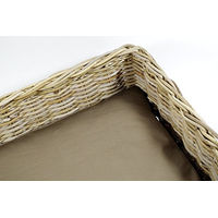 Produktbild von Kobolo Hundekorb Hundesofa aus Rattan geflochten mit Kissen 72x53x20 cm Braun Beige