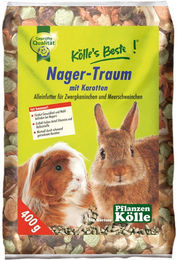 Produktbild von Kölle's Beste Nager-Traum Hauptfutter mit Karotten für Kaninchen und Meerschweinchen getreidefrei 400 g