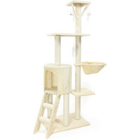 Produktbild von KomfortHome Kratzbaum für Katzen 138 cm mit Sisal, Höhle und Hängematte, mehrstöckiges Aktivitätscenter für erwachsene Katzen