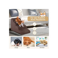 Produktbild von KOMFOTTEU Haustiertreppe für Hunde und Katzen aus Cord mit 4 Stufen für kleine bis mittelgroße erwachsene Tiere bis 30 kg in Braun oder Grau