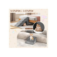Produktbild von KOMFOTTEU Haustiertreppe Hundetreppe aus Stoff in Grau für kleine Hunde und erwachsene Tiere