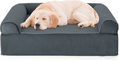KOMFOTTEU Hundebett mit Memory Foam für erwachsene Hunde in Grau – Bild 1 von 5