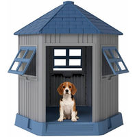 Produktbild von KOMFOTTEU Hundehütte aus Kunststoff mit Oberlicht und Belüftungsöffnungen wasserabweisend