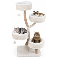Produktbild von KOMFOTTEU Katzenbaum mit 4 Plattformen in Weiß 132 cm
