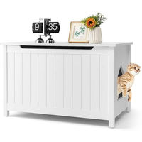 Produktbild von KOMFOTTEU Katzenhaus Katzentoilette aus Holz in Weiß