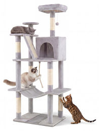 KOMFOTTEU Katzenkratzbaum mit 6 Ebenen, Höhle, Hängematte und Spielball – Bild 1 von 1