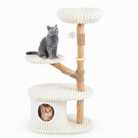 Produktbild von KOMFOTTEU Katzenkratzbaum mit Aussichtsplattform, Sisalstämmen und Ball sowie Plüschflächen für Katzen Indoor