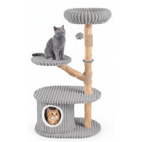 Produktbild von KOMFOTTEU Katzenkratzbaum mit Aussichtsplattform, Sisalstämmen und Ball sowie Plüschflächen für Katzen Indoor