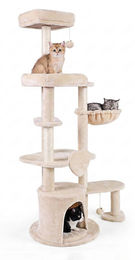 KOMFOTTEU Kratzbaum 149 cm mit Katzenhöhle, Plattform und Spielbällen für Katzen – Bild 1 von 1