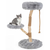Produktbild von KOMFOTTEU Kratzbaum aus Holz für Katzen und Kätzchen mit mehrstufigem Katzenturm, Sitzplatz, Hängeseil und Sprungplattform