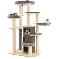 Produktbild von KOMFOTTEU Kratzbaum aus Holz mit Katzenhöhle für Katzen in XL mit Sitzfläche oben