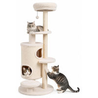 Produktbild von KOMFOTTEU Kratzbaum für Katzen 150 cm hoch mit Katzenhöhle und Sisal-Kratzsäulen in Weiß