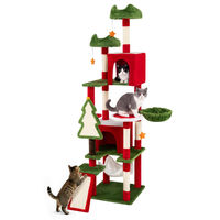 Produktbild von KOMFOTTEU Kratzbaum für Katzen mit 2 Höhlen und 4 Eingängen 191 cm