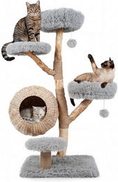 KOMFOTTEU Kratzbaum für Katzen mit Katzenhöhle, Jute-Kratzsäulen und gepolsterten Plattformen – Bild 1 von 1