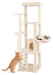KOMFOTTEU Kratzbaum für Katzen mit mehrstöckigem Design und Sisal-Kratzstämmen – Bild 1 von 1