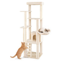 Produktbild von KOMFOTTEU Kratzbaum für Katzen mit mehrstöckigem Design und Sisal-Kratzstämmen