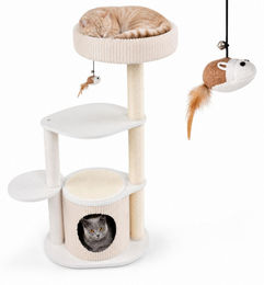 KOMFOTTEU Kratzbaum für Katzen mit Sisal Kratzstämmen 105 cm hoch – Bild 1 von 1
