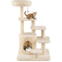 Produktbild von KOMFOTTEU Kratzbaum für Katzen mit Sisal-Kratzsäulen und Höhle in Beige und Grau