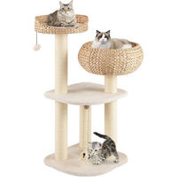 Produktbild von KOMFOTTEU Kratzbaum für Katzen mit Sisal-Säulen und Hängendem Ball in Naturfarben