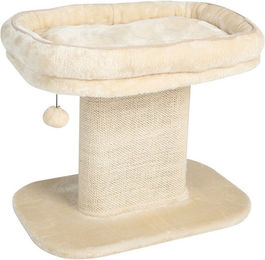 KOMFOTTEU Kratzbaum für Katzen mit Sitzplattform aus Plüsch in Beige, 50cm – Bild 1 von 4