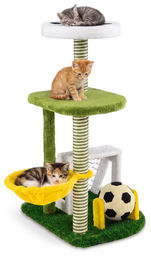 KOMFOTTEU Kratzbaum im Fußball Design für Wohnungskatzen 100 cm – Bild 1 von 1