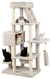 KOMFOTTEU Kratzbaum mit Katzenhaus, Hängematte und Plattformen inklusive Kippschutz – Bild 1 von 1