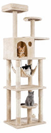 KOMFOTTEU Mehrstufiger Kratzbaum für Katzen mit Katzenhöhle und Sisal-Kratzpfosten 168 cm – Bild 1 von 1