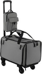 KOMFOTTEU Tiertransportbox Haustiertrolley aus Polyester in Grau für erwachsene Tiere bis 100 kg – Bild 1 von 5