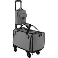 Produktbild von KOMFOTTEU Tiertransportbox Haustiertrolley aus Polyester in Grau für erwachsene Tiere bis 100 kg