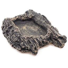 Komodo Habitat Futternapf aus Kunstharz für Reptilien Schildkröten und Frösche Braun Größe S – Bild 1 von 8