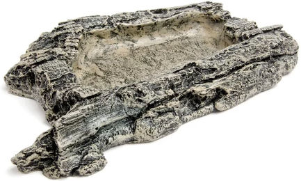 Produktbild von Komodo Habitat Rock Bowl Futternapf für Reptilien und Amphibien aus Kunstharz in Grau