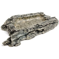 Produktbild von Komodo Habitat Rock Bowl Futternapf für Reptilien und Amphibien aus Kunstharz in Grau