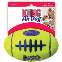 Produktbild von KONG Air Dog Squeaker Football Wurfspielzeug aus Naturkautschuk Gelb Größe L für große Hunde