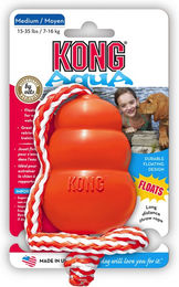 KONG Aqua Floating Fetch Toy Hundespielzeug aus Naturkautschuk mit Wurftau Orange Größe M - 1 Stk. – Bild 1 von 11