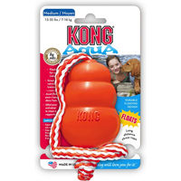 Produktbild von KONG Aqua Floating Fetch Toy Hundespielzeug aus Naturkautschuk mit Wurftau Orange Größe M - 1 Stk.