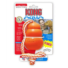 KONG Aqua Hundespielzeug für große Hunde aus Naturkautschuk mit Wurftau in Orange Größe L - 1 Stk. – Bild 1 von 13