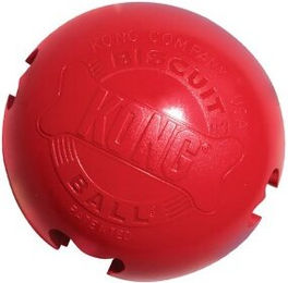 KONG Biscuit Snack-Ball L Rot aus Naturkautschuk für große Hunde – Bild 1 von 5