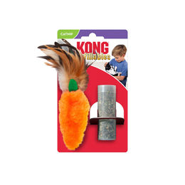 Produktbild von KONG Cat Refillables Car Plüschspielzeug mit Federn in Rot und Orange