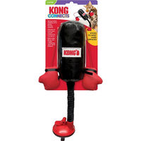 Produktbild von Kong Connects Boxsack für Katzen aus Kunstleder mit Katzenminze und Boxhandschuhen in Schwarz