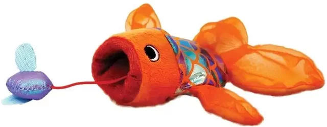 Produktbild von Kong Crackles Gulpz Plüschspielzeug für Katzen zur Zahnpflege in Orange