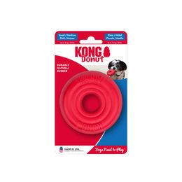 KONG Donut Plüschspielzeug mit Naturkautschuk in Rot – Bild 1 von 1
