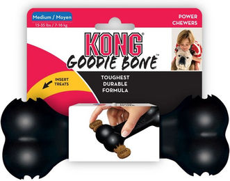 Kong Extreme Goodie Bone Kauspielzeug aus Naturkautschuk für Hunde Größe M Schwarz – Bild 1 von 6