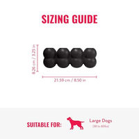 Produktbild von KONG Extreme Goodie Ribbon Befüllbares Kauspielzeug für große Hunde aus Naturkautschuk Größe L Schwarz