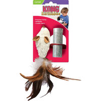 Produktbild von KONG Feather Mouse Plüsch Spielzeug mit Katzenminze für Katzen 2er Sparpaket Braun