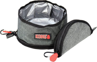 KONG Fold-Up Bowl Reisenapf aus Silikon Grau 2 l – Bild 1 von 2