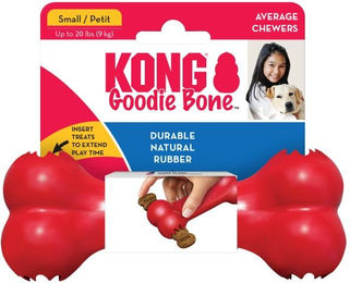 KONG Goodie Bone Kauspielzeug für Hunde aus Naturkautschuk Rot Größe S – Bild 1 von 4